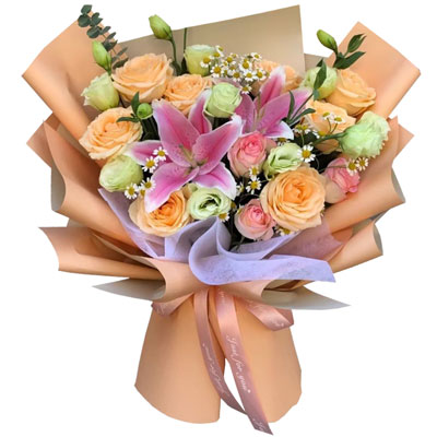 鄂尔多斯11朵玫瑰桔梗百合，陪你每个季节